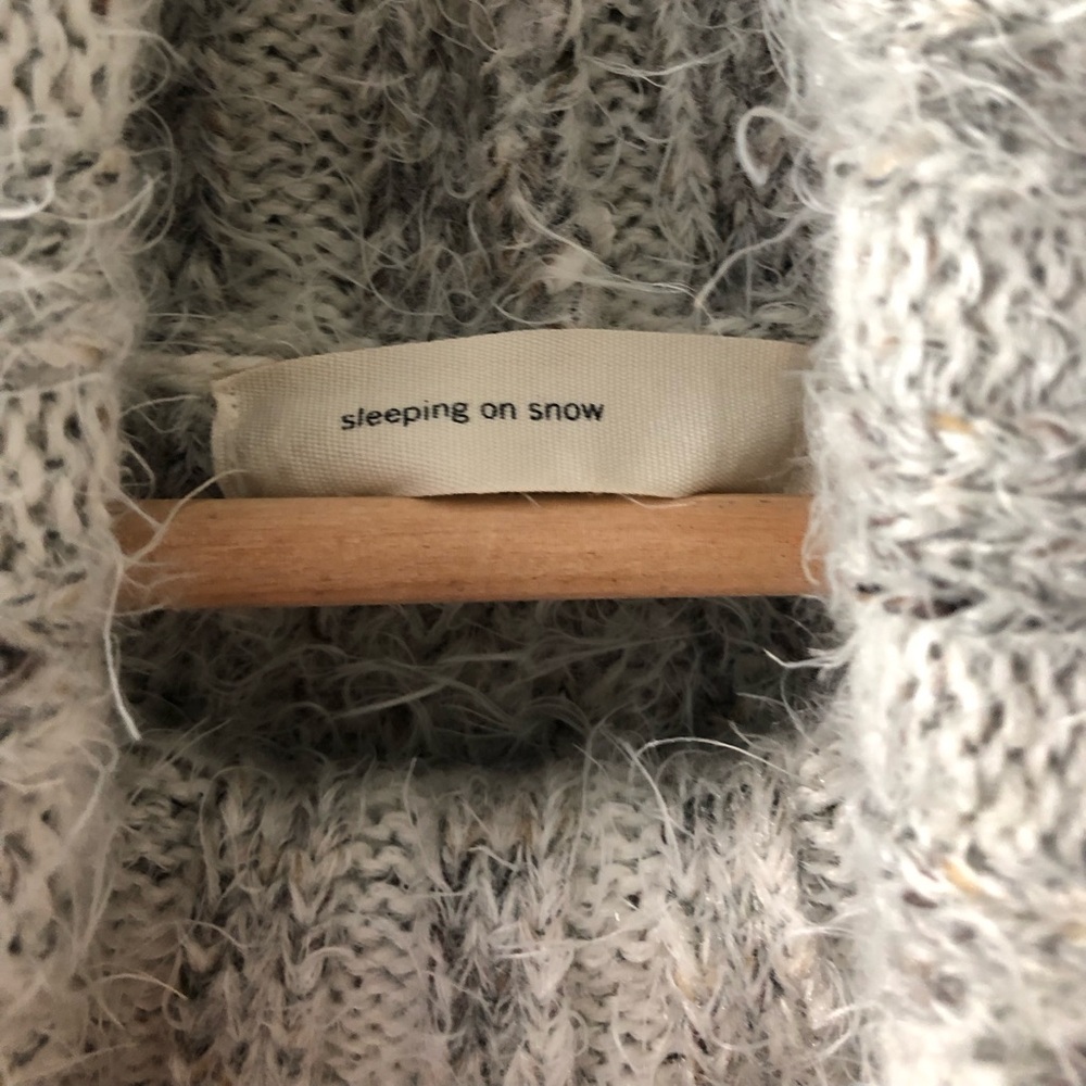 Anthropologie Gray and Cream Cowl Neck Sweater - Picture 15 of 15